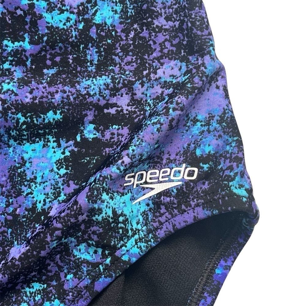 Speedo Proback One-piece Racerback Black Purple Turquoise Size 8 Style #7228752 - Picture 3 of 6